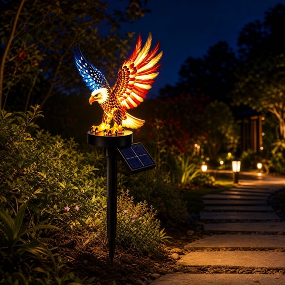 Stijggn Eagle Solar Garden Lights, America 250th Anniversary Solar Garden Light, Patriotic Decor, Eagle Garden Stakes Outdoor