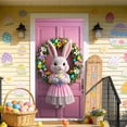 thumbnail image 1 of Stijggn Easter Banner Holiday Front Door Cover Spring Door Banner Easter Bunny Door Decorative Colorful Flower Rabbit Background for Spring Easter Front Door Porch Sign Banner Decor, 1 of 6