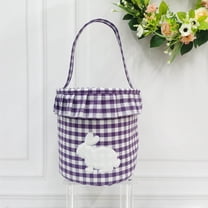 Stijggn Easter Baskets Easter Bunny Baskets for Kids Empty Egg Hunt Bags, Rabbit Buckets with Handle for Carrying Candy Cute Stuffed Easter Festival Gifts