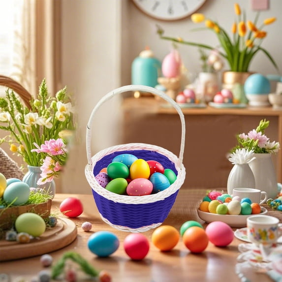Stijggn Easter Baskets Easter Home Decor Ba*by Gift Baskets, Egg Buckets Gifts Tote Bags Egg Hunt Basket for K*ids, B*oys, G*irls, Tod*dler, Ba*bies, In*fant