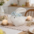 thumbnail image 1 of Stijggn Easter Bunny Decor Ceramic Bunny Figurine Easter White Porcelain Rabbit Statues Easter Bunny Statue Spring Home Tabletop Decor, 1 of 9