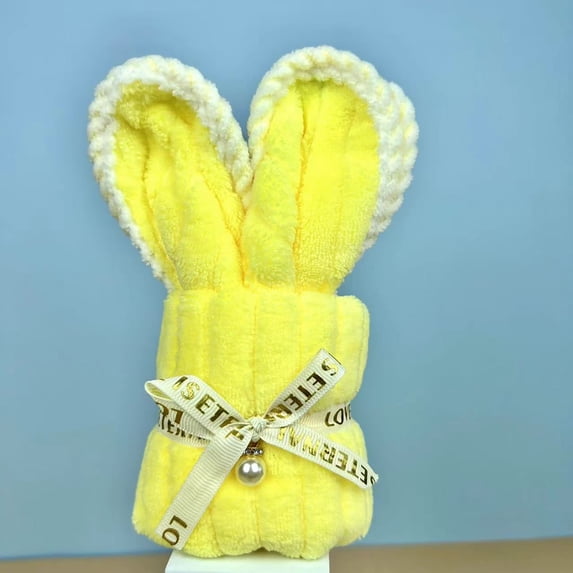 Stijggn Easter Decorations Bunny Hand Towels for Bathroom Cute Rabbit Hand Towels Soft Coral Fleece Kitchen Towels Gift Set for Bathroom Kitchen Spring Holiday Easter Baptism Souvenirs Gifts