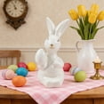 thumbnail image 1 of Stijggn Easter Decorations Ceramic Bunny Figurine Easter White Porcelain Rabbit Statues Spring Table Centerpieces for Indoor Decor, 1 of 6