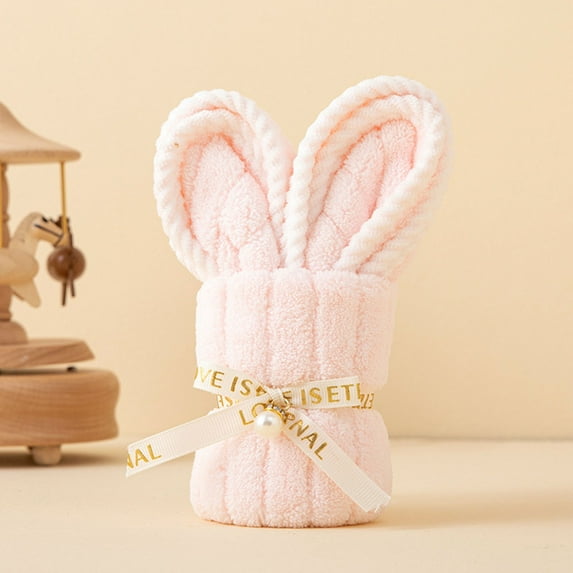 Stijggn Easter Decorations Decorative Hand Towels Cute Rabbit Hand Towels Soft Coral Fleece Kitchen Towels Gift Set for Gift Sets and Home Bathroom Use