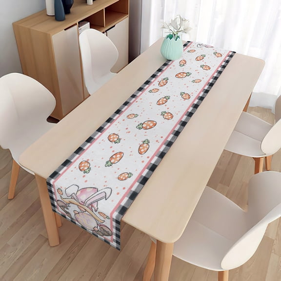 Stijggn Easter Table Runner Easter Table Decor Egg Rabbit Table Runner | Easter Party Decorations Favors Supplies for Indoor Outdoor Home Party Decor