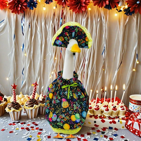 Stijggn Goose Outfits Porch Costume Happy Birthday Theme Party Decoration for Lawn Yard and Patio Decoration