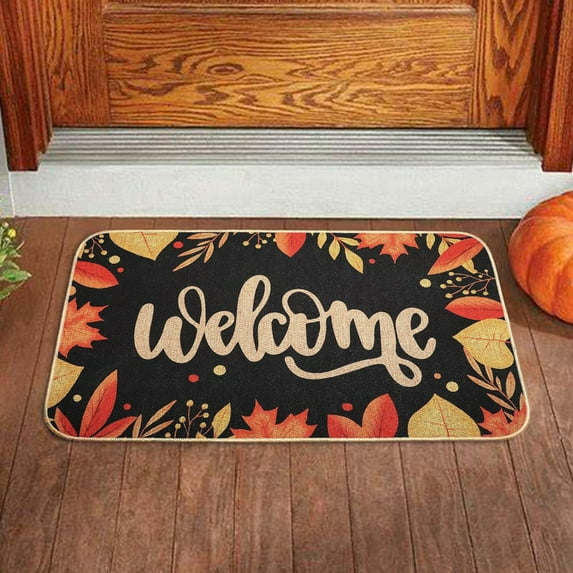 Stijggn Halloween Bathroom Rugs Halloween Mat Halloween Rug Welcome Mats Outdoor Pumpkin Doormats for Front Door Decorations