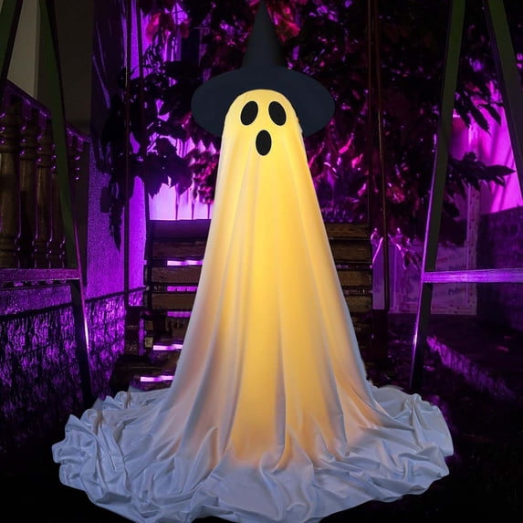 Stijggn Halloween Decorations Indoor Outdoor Halloween Decor Spooky Ghost with Remote Control String Lights,Halloween-Ghost Lights for Home Outside Porch Garden Yard Lawn Party