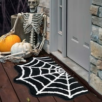 Stijggn Halloween Door Mat Halloween Decorations Cute Spider Web Front Door Entrance Mat Vintage Rustic Yard Non Slip Porch Home Decoration for Front Door, Living Room, Bedroom, K-ids' Room