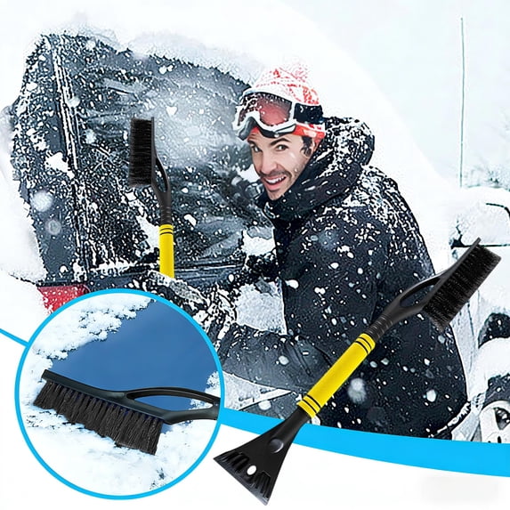Stijggn Ice Scraper for Driveway Extendable Snow Brush with Squeegee & Ice Scraper | Foam Grip | Auto Snow Brush | Auto Ice Scraper for Men