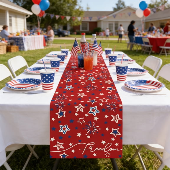 Stijggn Independence Day Table Runner, Patriotic USA Flag Table Runner, 4th of July Decorations, 250 Anniversary Usa Flag Party Favors