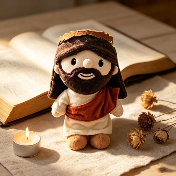 Stijggn Jesus Plush Doll, 7.8" Soft Jesus Plush Religious Stuffed Toys, Baptism & Christening Gifts, Jesus Decor for Church, Christmas, Easter & Christian Party Favors