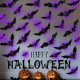 thumbnail image 1 of Stijggn LED Halloween Decorations Halloween Bats Lighted 3D Halloween Bat, Waterproof Removable PVC Bats Sticker for Home Indoor Outdoor Bedroom Window Door Wall Party Decor, 1 of 8