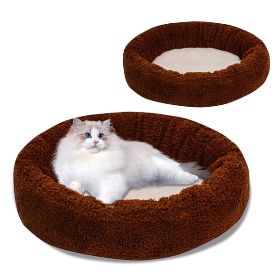 Stijggn Pet Bed Calming Dog Beds & Cat Cave Bed with Hooded Cover,Portable Round Beds for Indoor Cats Dogs