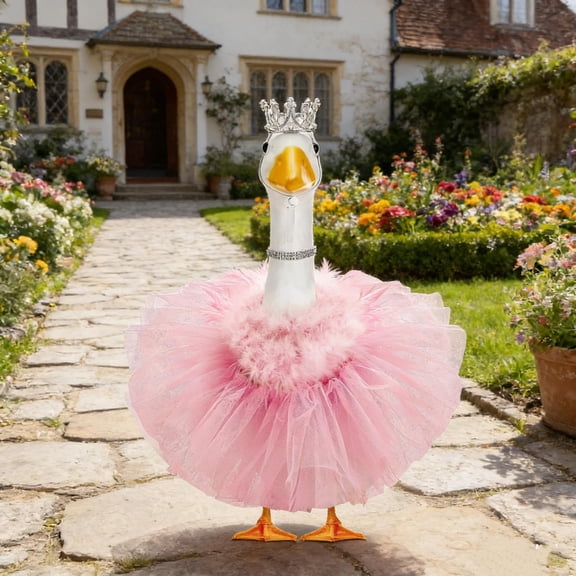 Stijggn Porch Goose Spring Outfits 23 Inch Princess Porch Goose Outfits Summer Goose Clothes, Cute Goose Outfit for 23" Outdoor Lawn Garden Yard Patio Statue Spring Decor