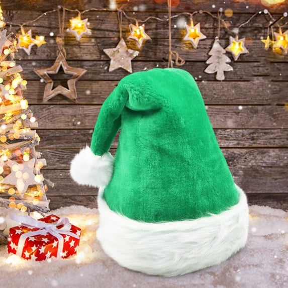 Stijggn Santa Hats Christmas Tree Decorations Confortable Velvet Red Christmas Hat for Xmas New Year