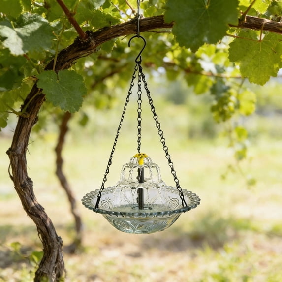 Stijggn Solar Bird Bath Fountain Hummingbird Feeders for Outdoors Hanging Bird Baths for Outdoors, Birdbath Fountain Solar Powered, Water Fountain Bowl for Outside Garden Patio