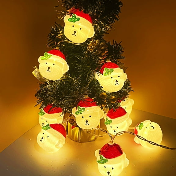 Stijggn String Lights Indoor Christmas Decorations outdoor Christmas Snowman String Lights - 10 LEDs Waterproof Light Up String Lights for Porch, Deck, Garden, Backyard, Balcony, Dimmable