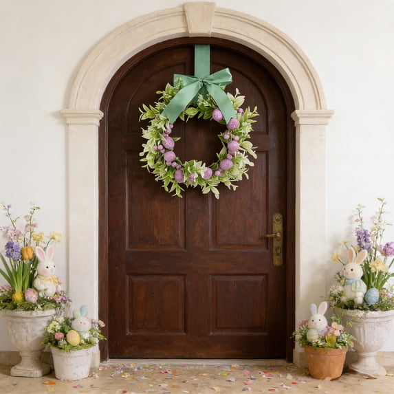 Stijggn Summer Wreaths for Front Door Easter Decorations for Home Spring Easter Wreath Door Decor Outdoor Indoor for Home Porch Wall Mantel Window Outdoor Indoor Decor