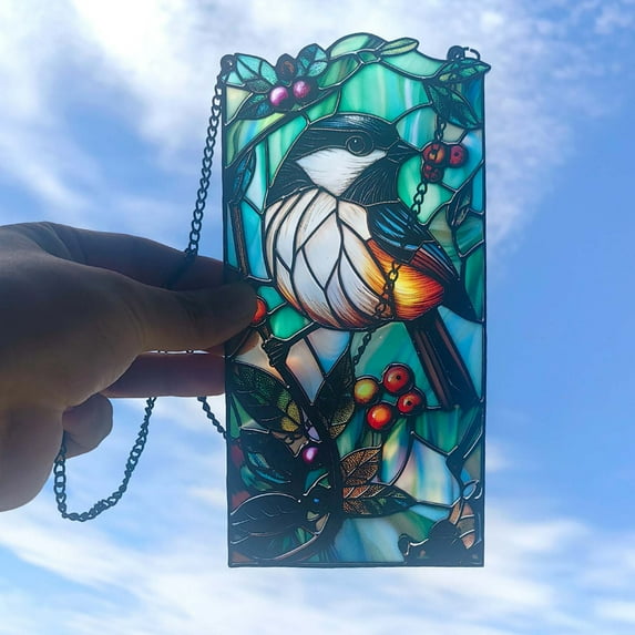 Stijggn Sun Catchers Indoor Window Hanging Decor Toucan Wall Decor Bedroom Art Stained Acrylic Panels Toucan for Home Room and Porch