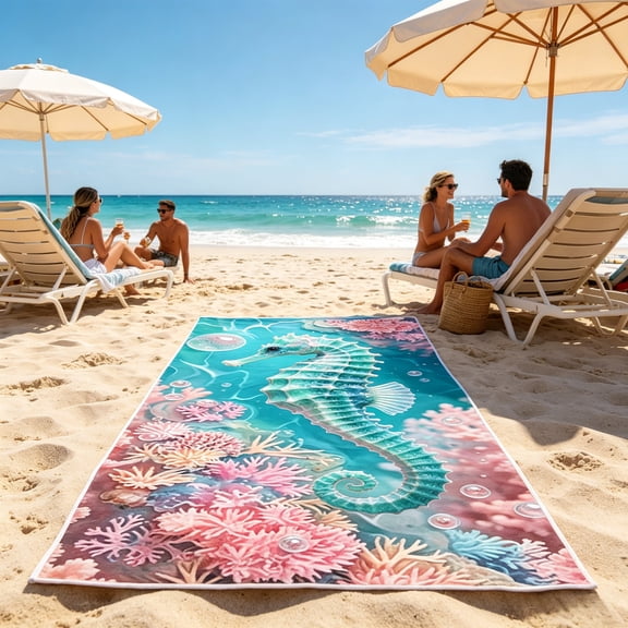 Stijggn Swim Towel Tropical Pattern Absorbent Swim Towel, All Purpose Absorbent Towel for Group Travel, Pool Parties, Sunbathing, Thoughtful Present for Couples and K*ids