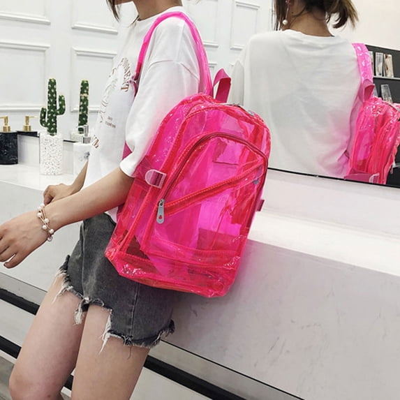 Stijggn Travel Backpack Stadium Approved Clear Backpack Student Backpack for Teen, Adjustable Chest Strap Bookbag, Versatile Daypack for Campus Weekend Trip