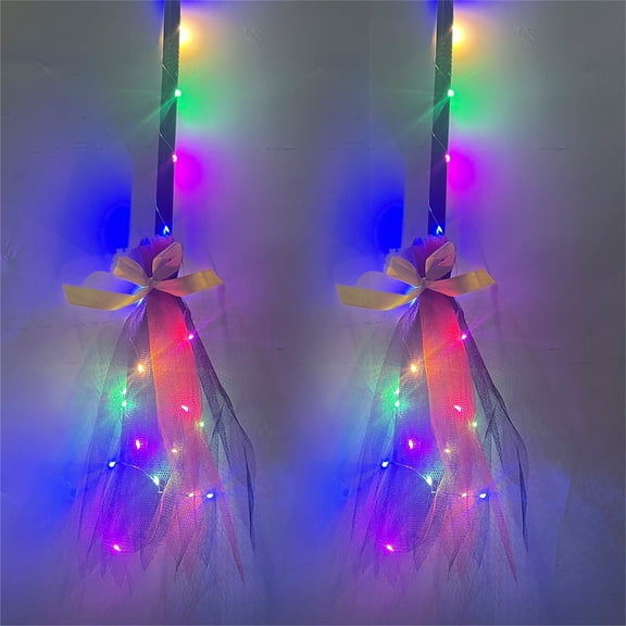 Stijggn Witch's Broom Halloween Decor Animated Light up Moving Broomstick with Spooky Sounds, Dancing Magic Witch Broom for Indoor Outdoor Home Office Party Decoration