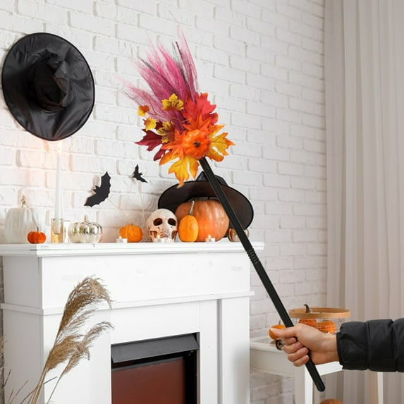 Stijggn Witches Broom Halloween Decor Indoor Miniature Broom Props, Fairy Decoration, Cinnamon Broom, Sweeping Tools for Indoor Party Home Floor Decor
