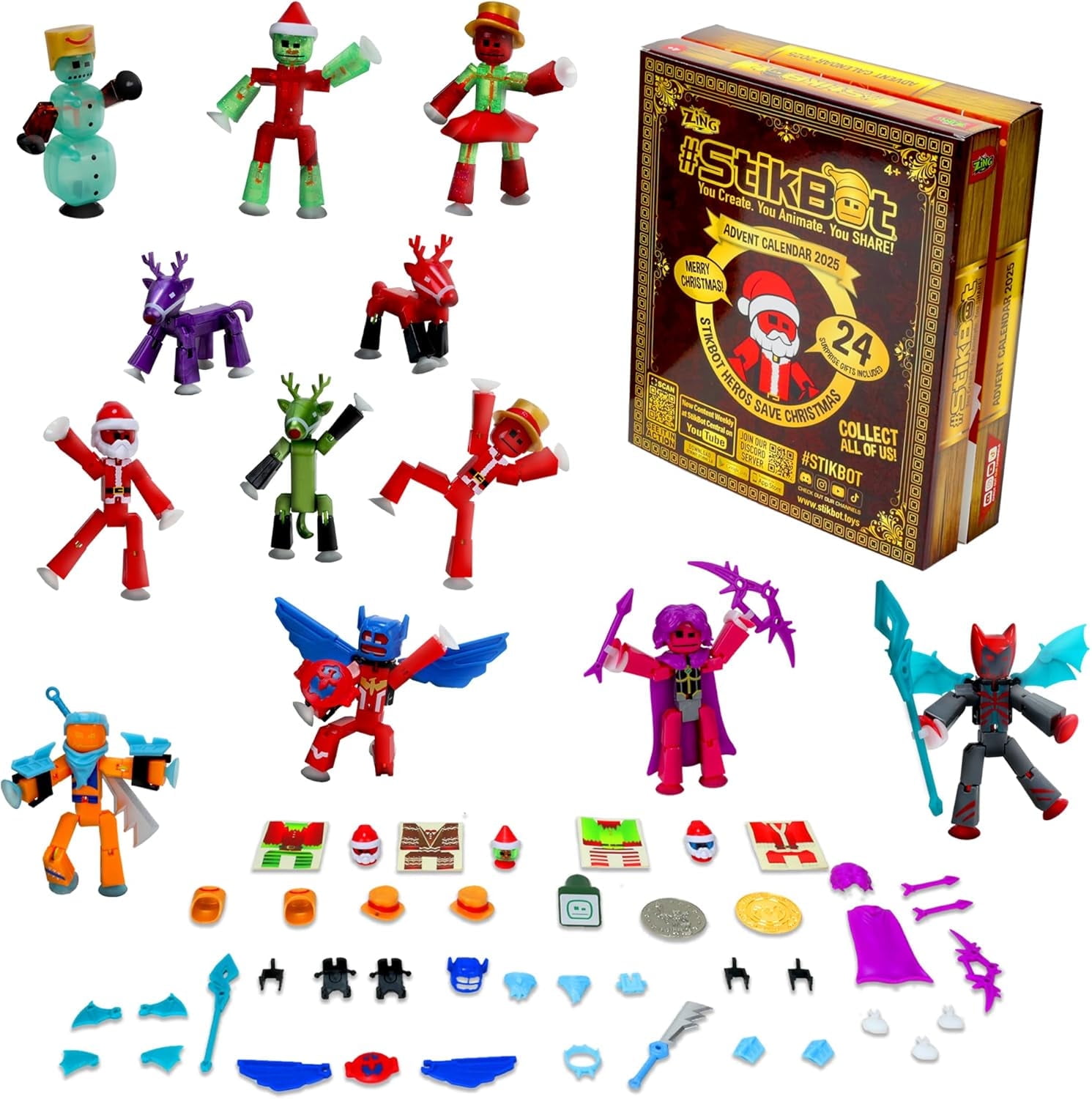 Stikbot Advent Calendar 2025: Heros Save Christmas - Walmart.com