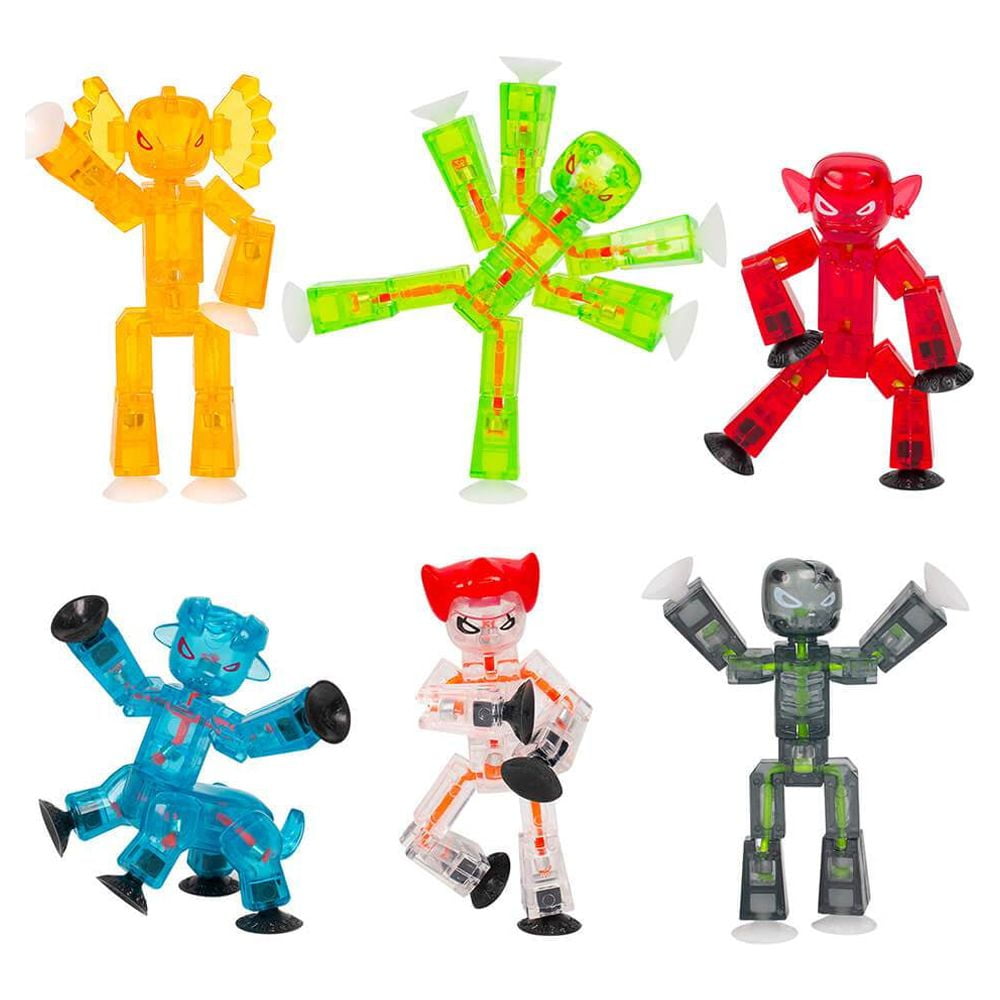 Stikbot Monsters Clear Colors Action Figure Set, 6 Pieces 