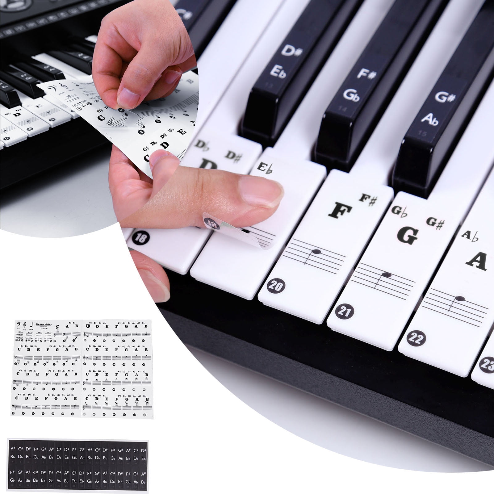 Stikers,Piano Keyboard Stickers For 88 Key Large Letter Piano Stickers
