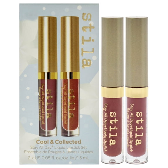 Stila Cool and Collected Stay All Day Liquid Lipstick Set , 2 Pc 0.1oz Stay All Day Liquid Lipstick - Patina, 0.1oz Stay All Day Liquid Lipstick - Miele Shimmer