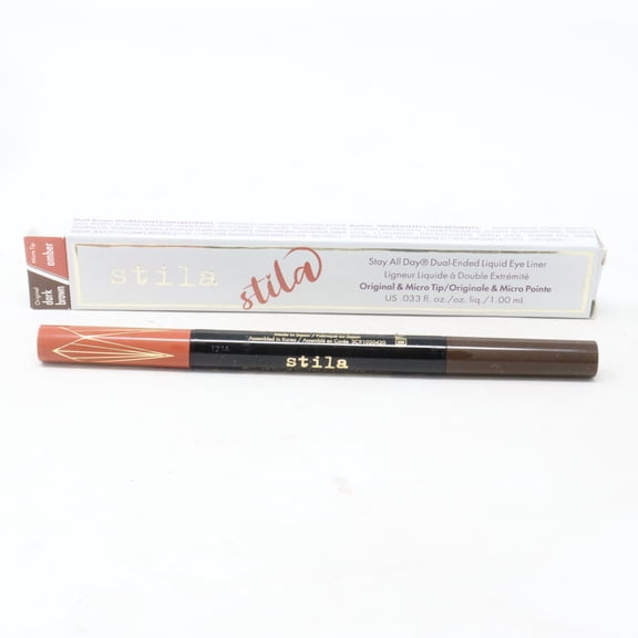 Stila Stay All Day Dual Eye Liner Dark Brown / Amber 0.33oz/1.0ml New With Box