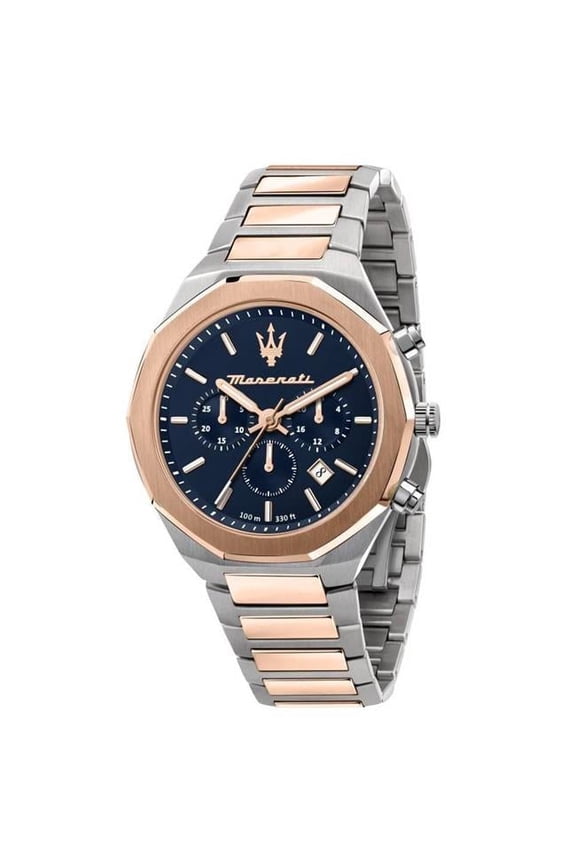 Stile Chronograph Blue Dial Quartz 100M Men Watch for Adult - Black