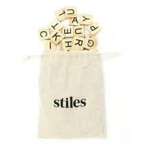 Stiles 100 Pieces Magnetic Letter Tiles, Wood Spelling and Craft Letters, Natural