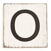 Stiles Crossword Letter Tiles, Wooden Wall Decor, 3.5 Inch, Rustic, Letter O