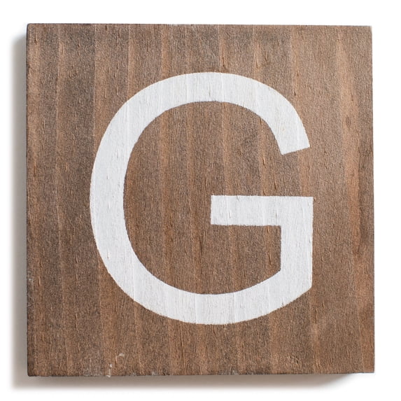 Stiles Crossword Letter Tiles, Wooden Wall Decor, 3.5 Inch, Walnut, Letter G