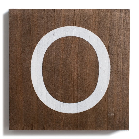 Stiles Crossword Letter Tiles, Wooden Wall Decor, 3.5 Inch, Walnut, Letter O