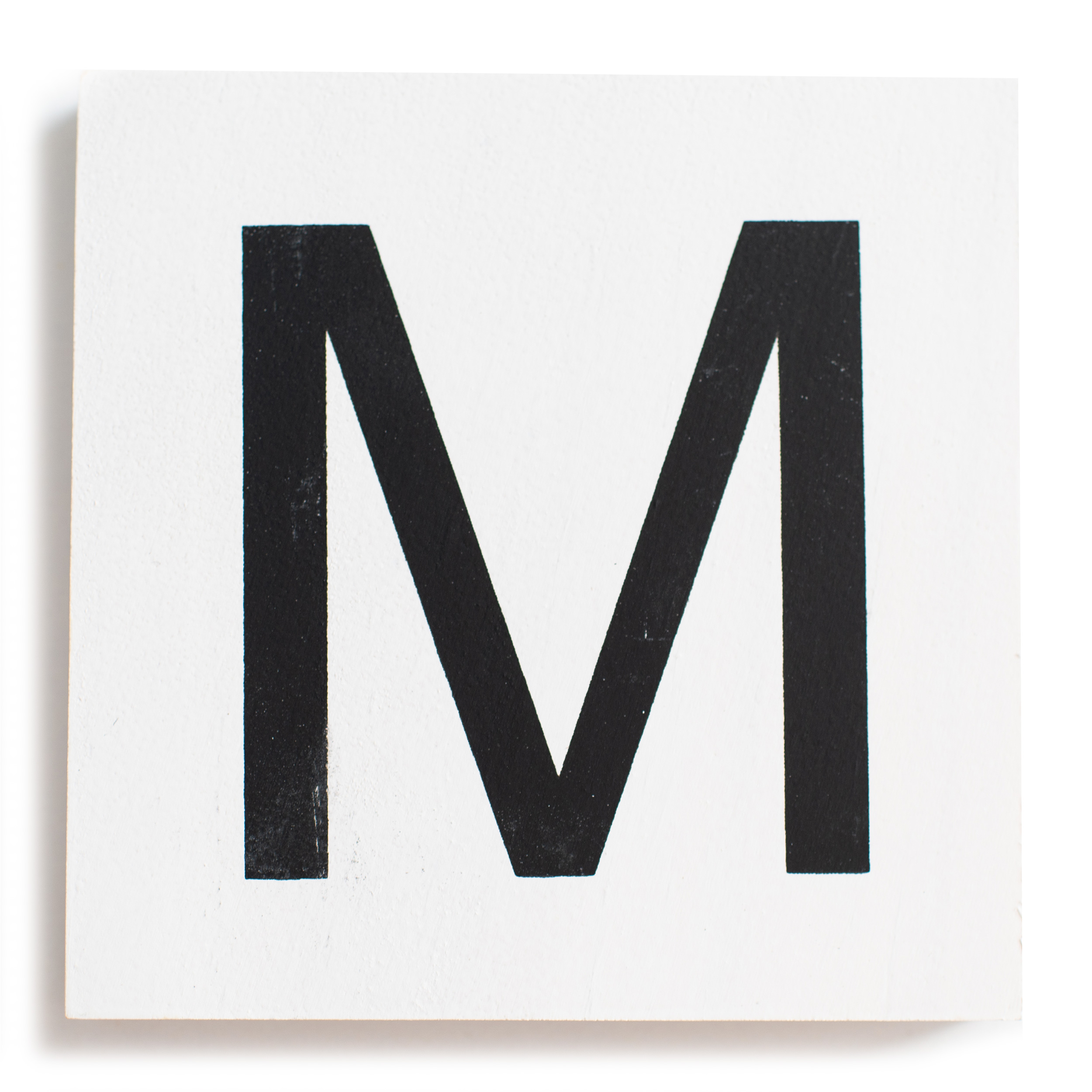 Stiles Crossword Letter Tiles, Wooden Wall Decor, 3.5 Inch, White