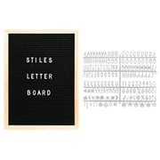 Stiles Felt Letter Board Set, Message Board with 440 Letters, Numbers, and Symbols for Celebrations, Baby Announcements, or Milestones, 12 by 16 Inches, Black