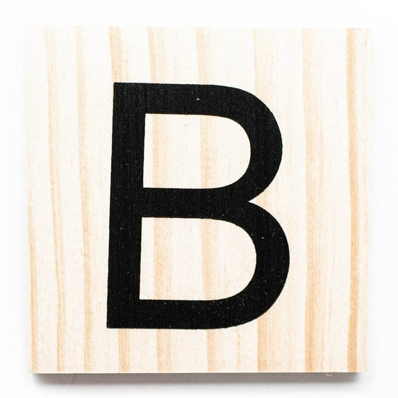Stiles Letter Tiles, Wooden Crossword Wall Letters for Living Room, Dining Room, Kitchen, or Bedroom, 3.5 Inch, Letter B
