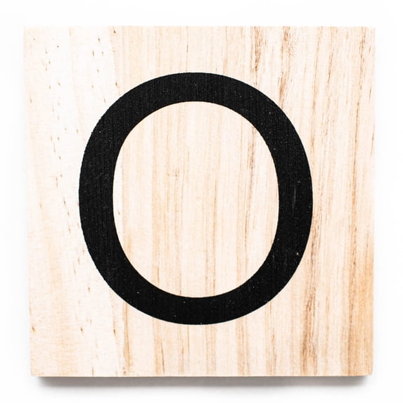 Stiles Letter Tiles, Wooden Crossword Wall Letters for Living Room, Dining Room, Kitchen, or Bedroom, 3.5 Inch, Letter O