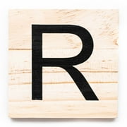Stiles Letter Tiles, Wooden Crossword Wall Letters for Living Room, Dining Room, Kitchen, or Bedroom, 3.5 Inch, Letter R