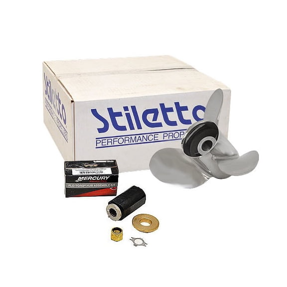 Stiletto Boat Propeller E808225 | LH 14 1/2" x 25P Stainless Steel