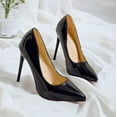 thumbnail image 1 of Stiletto Heels Evening Party Pumps High Heels, 2023 newest pointed toes bridal high heel pump women shoes patent leather wedding high heel shoes for ladies, 1 of 7