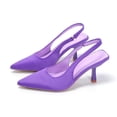 thumbnail image 1 of Stiletto Heels for Women Bow Slingback Pointed Closed Toe Pumps Mid Heel Adjustable Ankle Strap Party Wedding Office Pumps Elegant Dress Shoes, 1 of 5