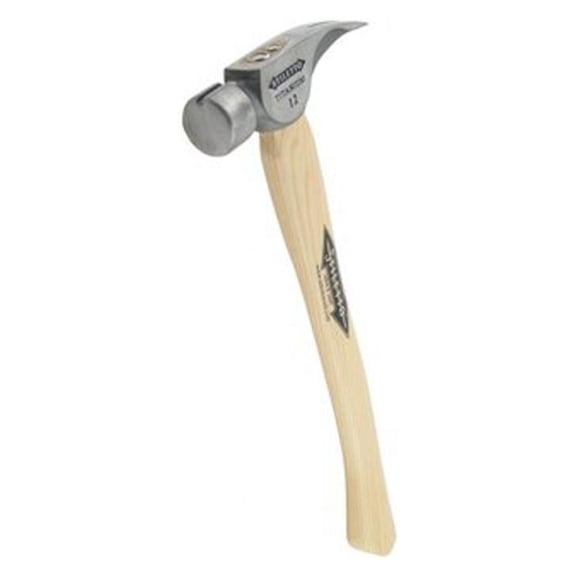 Stiletto-TI12SC 12 oz Titanium Smooth Face Hammer with 18 in. Curved Hickory Handle