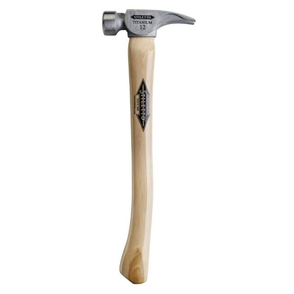 Stiletto-TI12SC 12 oz Titanium Smooth Face Hammer with 18 in. Curved Hickory Handle