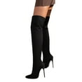 thumbnail image 1 of Stiletto Thigh High Boots for Women Ladies Sexy Fashion Suede Pointed Toe High Heels over The Knee Dress Boots, 1 of 6