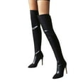 thumbnail image 1 of Stiletto Thigh High Boots for Women Sexy Fashion Slim Fit Leather Pointed Toe Dress Heels over The Knee Tall Boots, 1 of 6